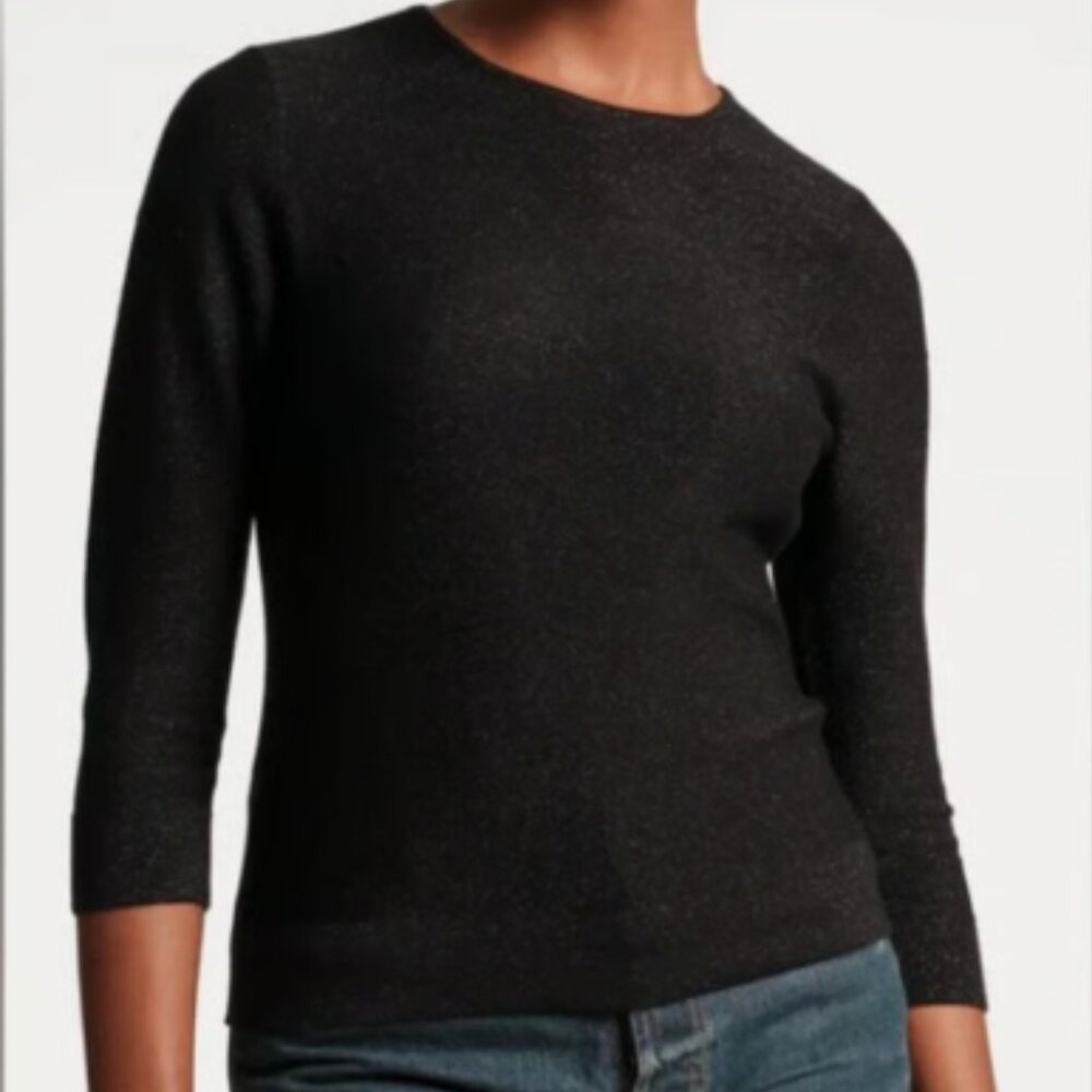 EUC! Frances‎ Valentine Rachel Knit Top Black Metallic Size 1X